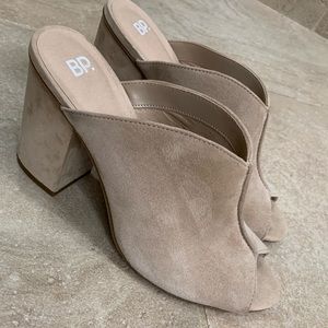 Suede BP Block Heels